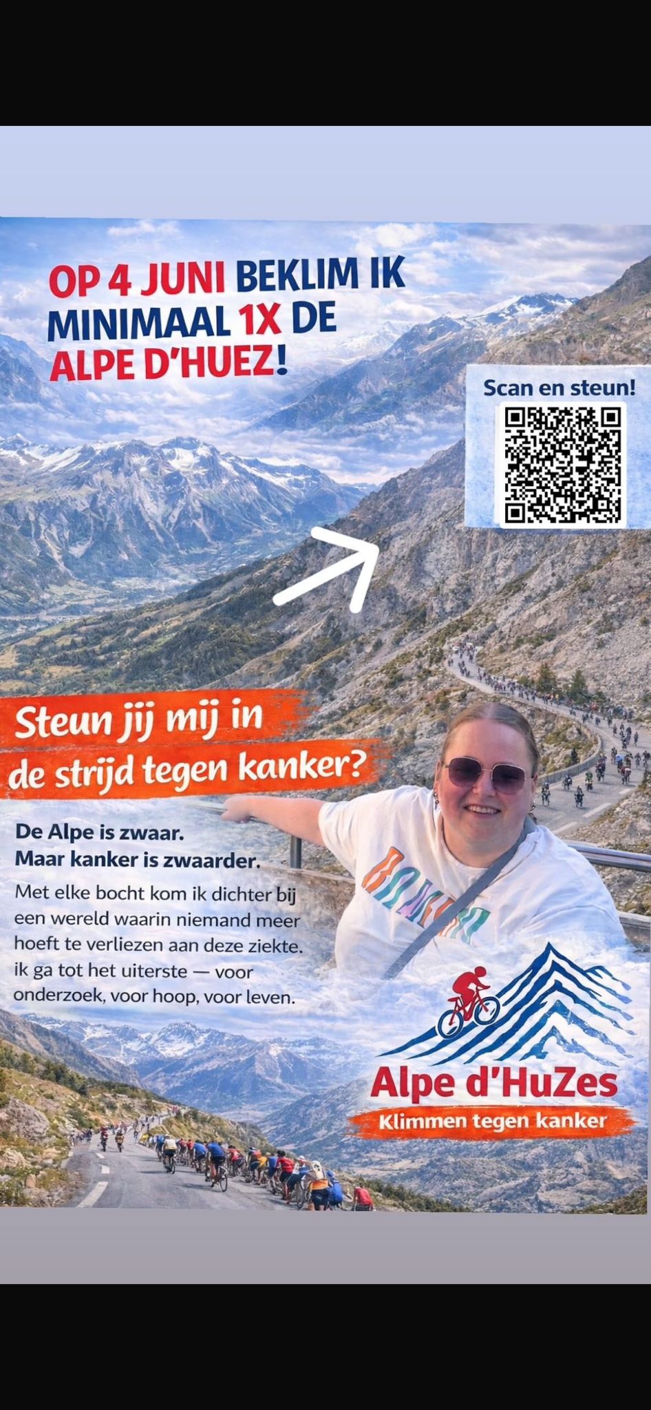 Steun Romy Wienk voor Alpe d'HuZes