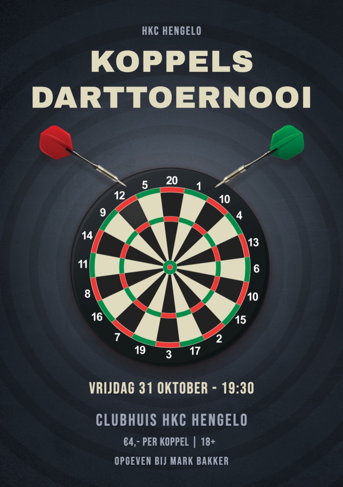 Darttoernooi bij HKC!